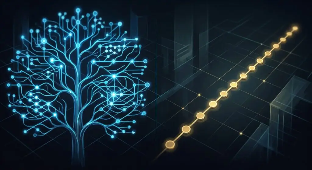 Git rebase versus merge branch history comparison